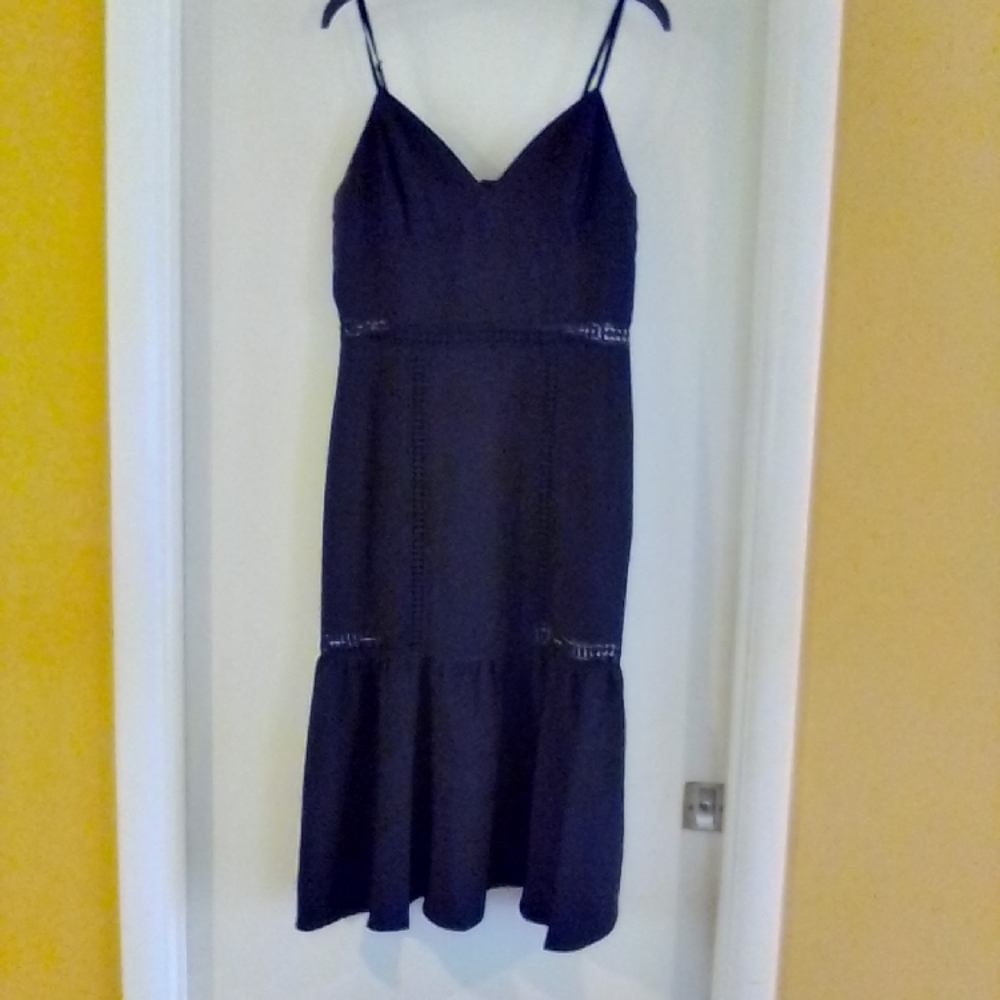 ABS Collection Dress Women's Size 8 Black Cocktail fitted peekaboo mesh.